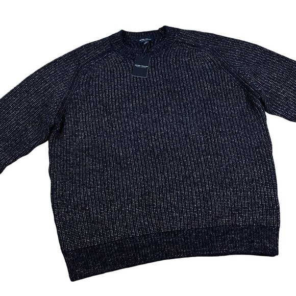 Peter Millar Crown Crewneck Sweater Mens XXL SLIM Wool Blend Heather Navy NWT - Picture 2 of 9